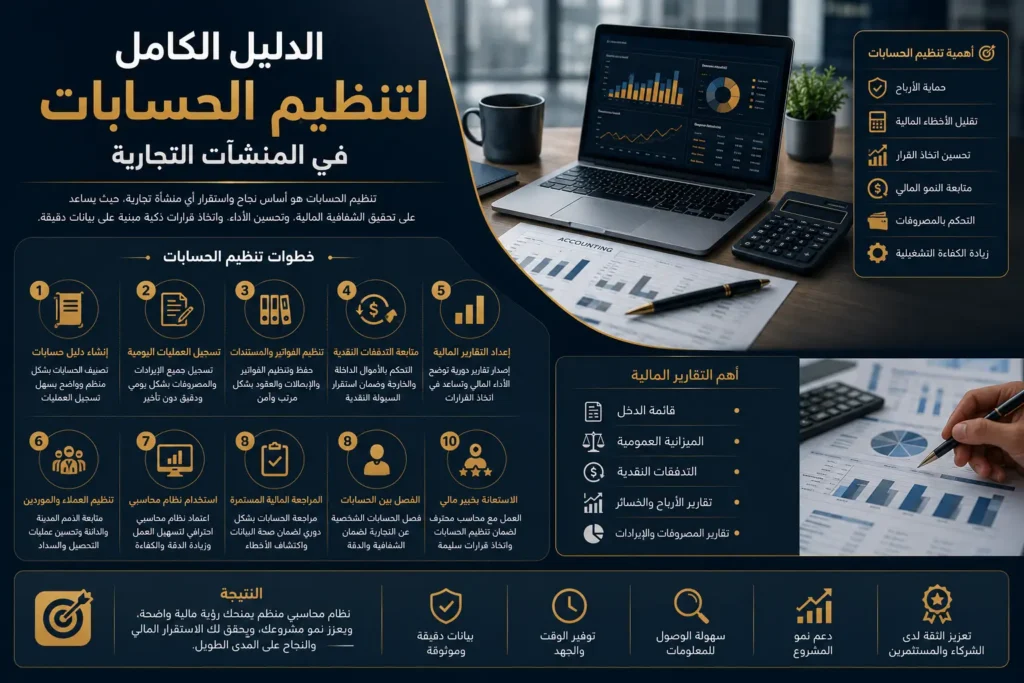 الدليل الكامل لتنظيم الحسابات في المنشآت التجارية