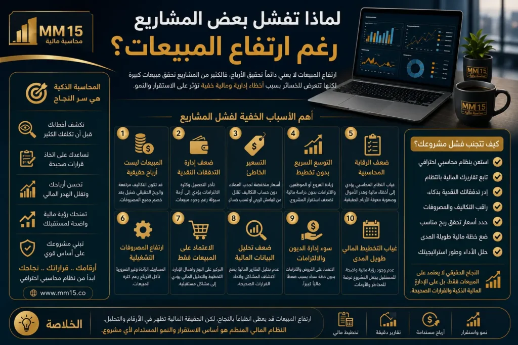 لماذا تفشل بعض المشاريع رغم ارتفاع المبيعات؟