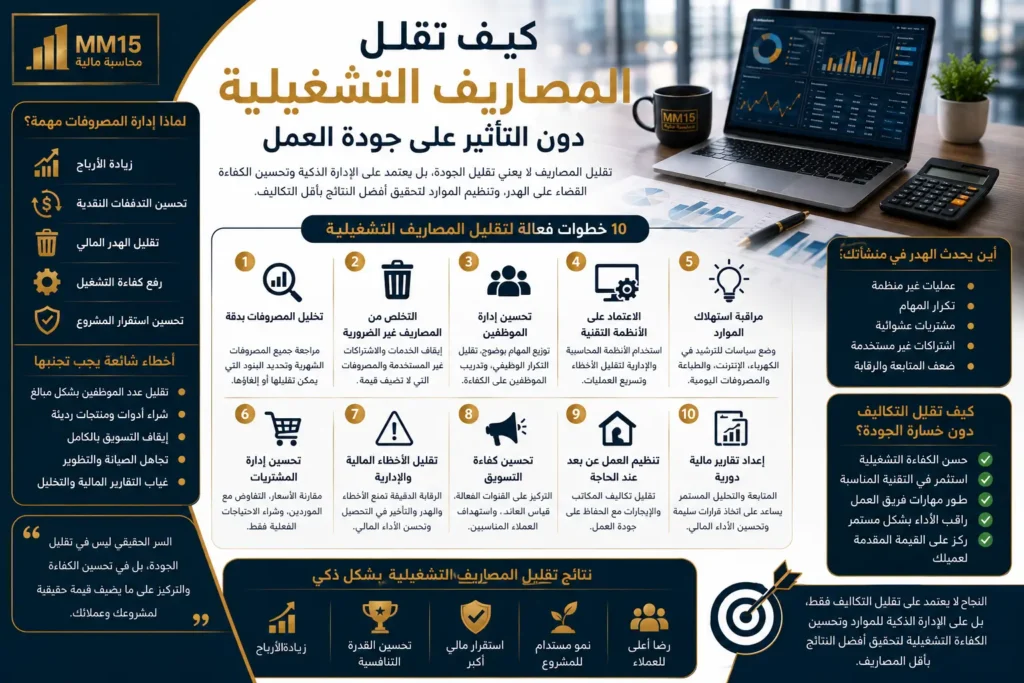 كيف تقلل المصاريف التشغيلية دون التأثير على جودة العمل