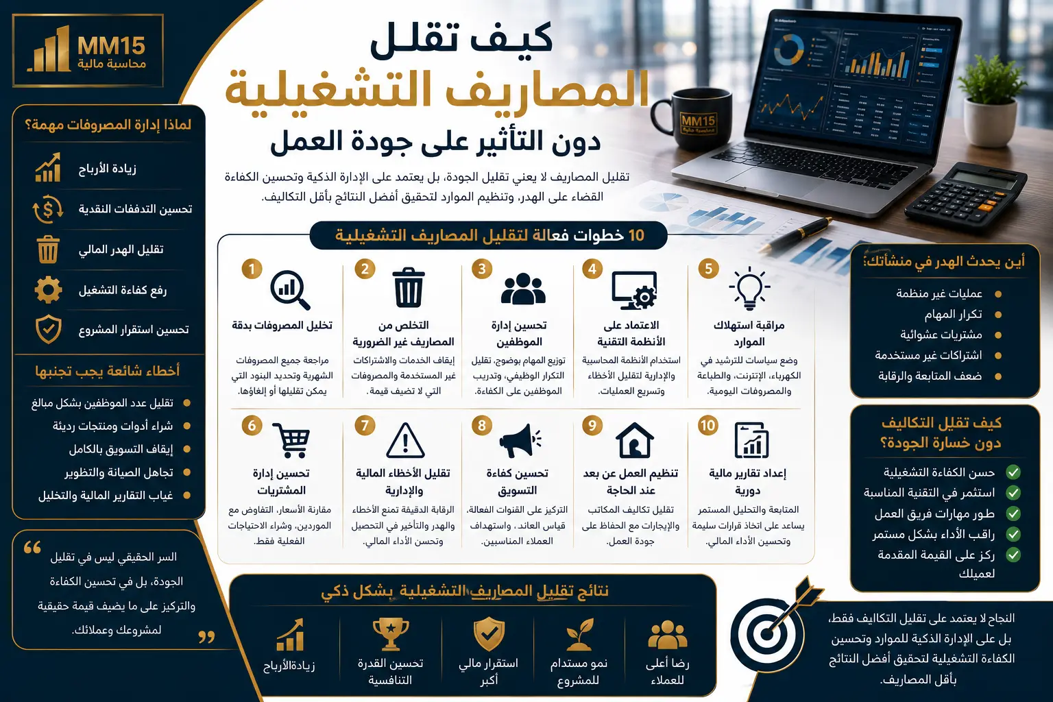 كيف تقلل المصاريف التشغيلية دون التأثير على جودة العمل